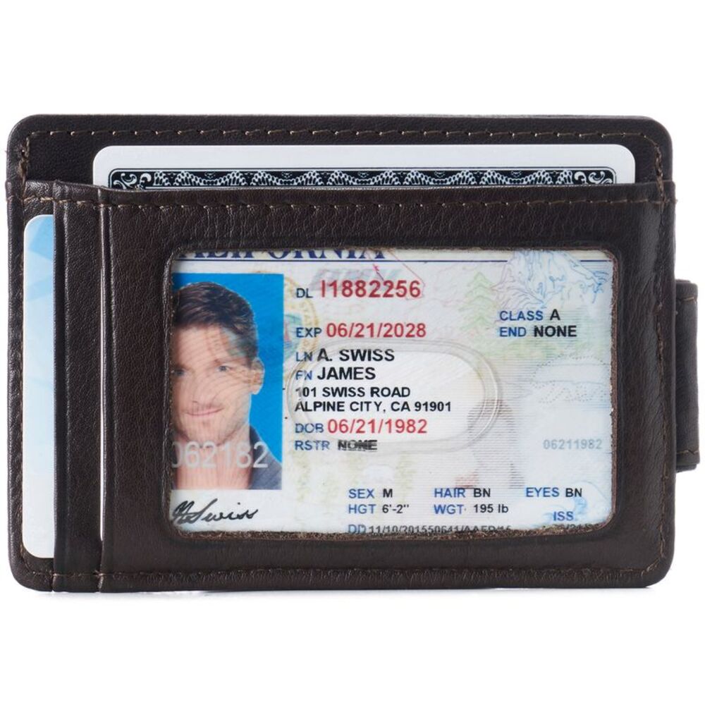 Alpine Swiss Mens RFID Safe Magnetic Money Clip Wallet Slim Front Pocket Wallet - Picture 2 of 6